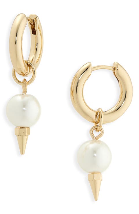 Spike Faux Pearl Drop Earrings