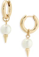 AllSaints Spike Faux Pearl Drop Earrings