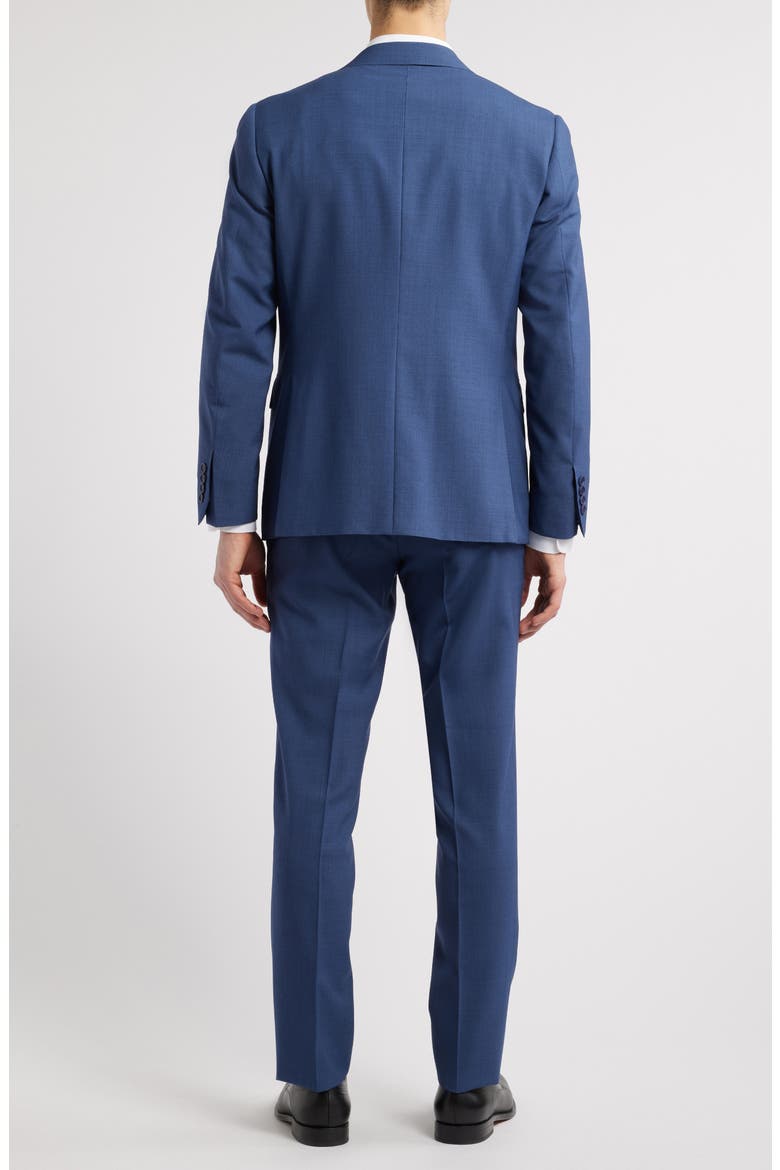 Capri Trim Fit Solid Blue Impeccabile Super 130s Wool Suit, Alternate, color, MED BLUE