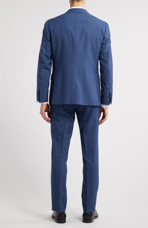 Canali Capri Trim Fit Solid Blue Impeccabile Super 130s Wool Suit In Med Blue