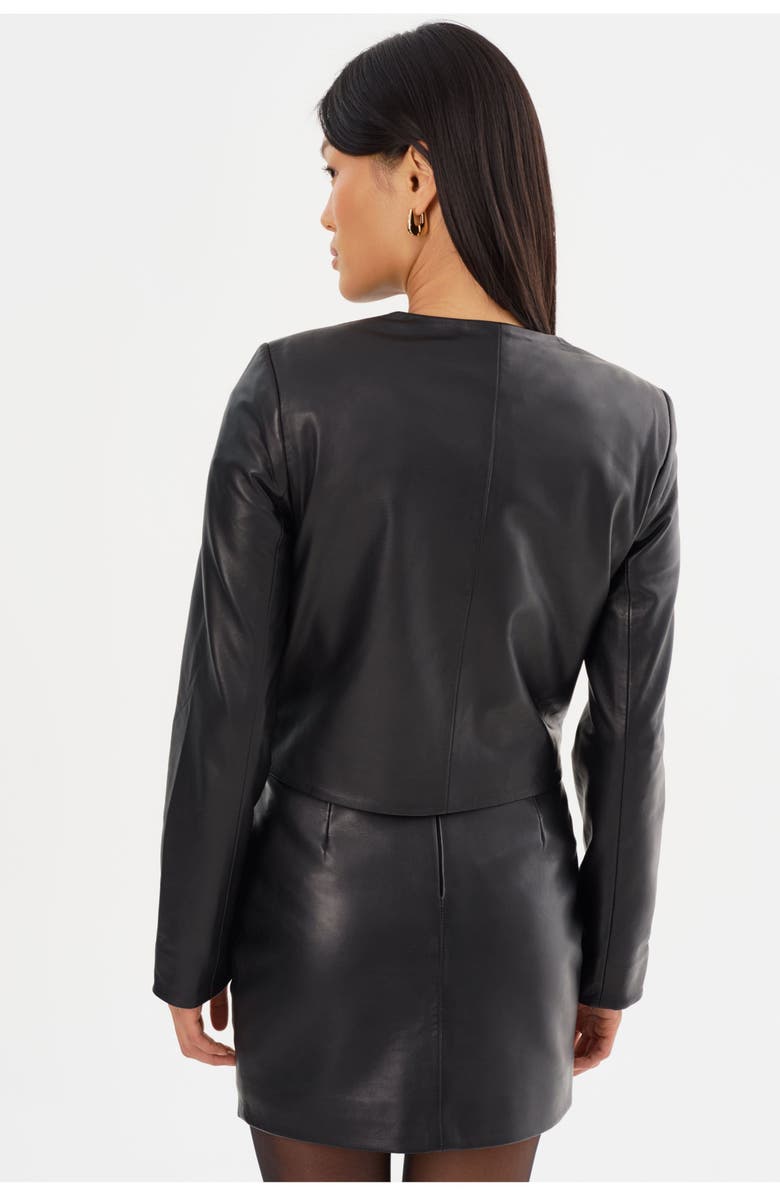 LAMARQUE LINETTE | Leather Jacket, Alternate, color, Black