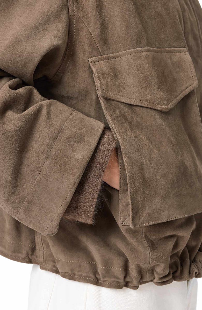 AllSaints Clay Suede Jacket, Alternate, color, Walnut Brown