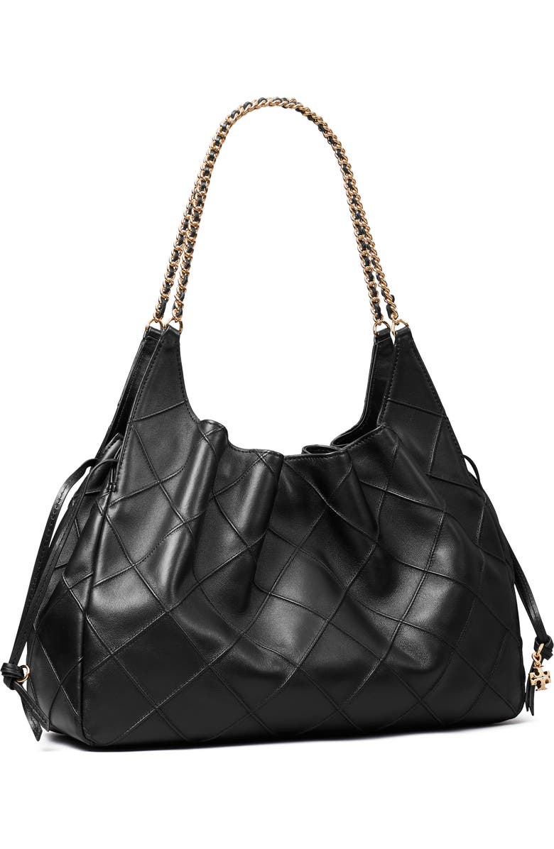 Tory Burch Large Fleming Leather Tote, Alternate, color, Black