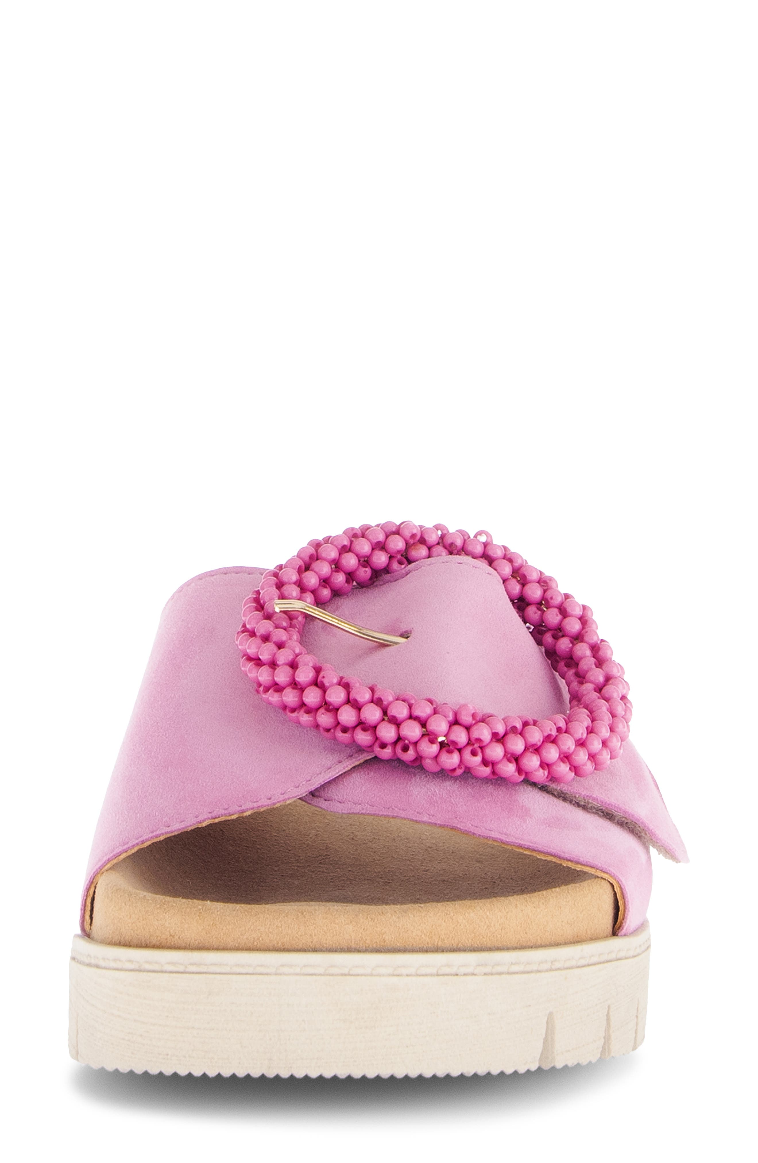 Gabor Beaded Buckle Slide Sandal, Alternate, color, 