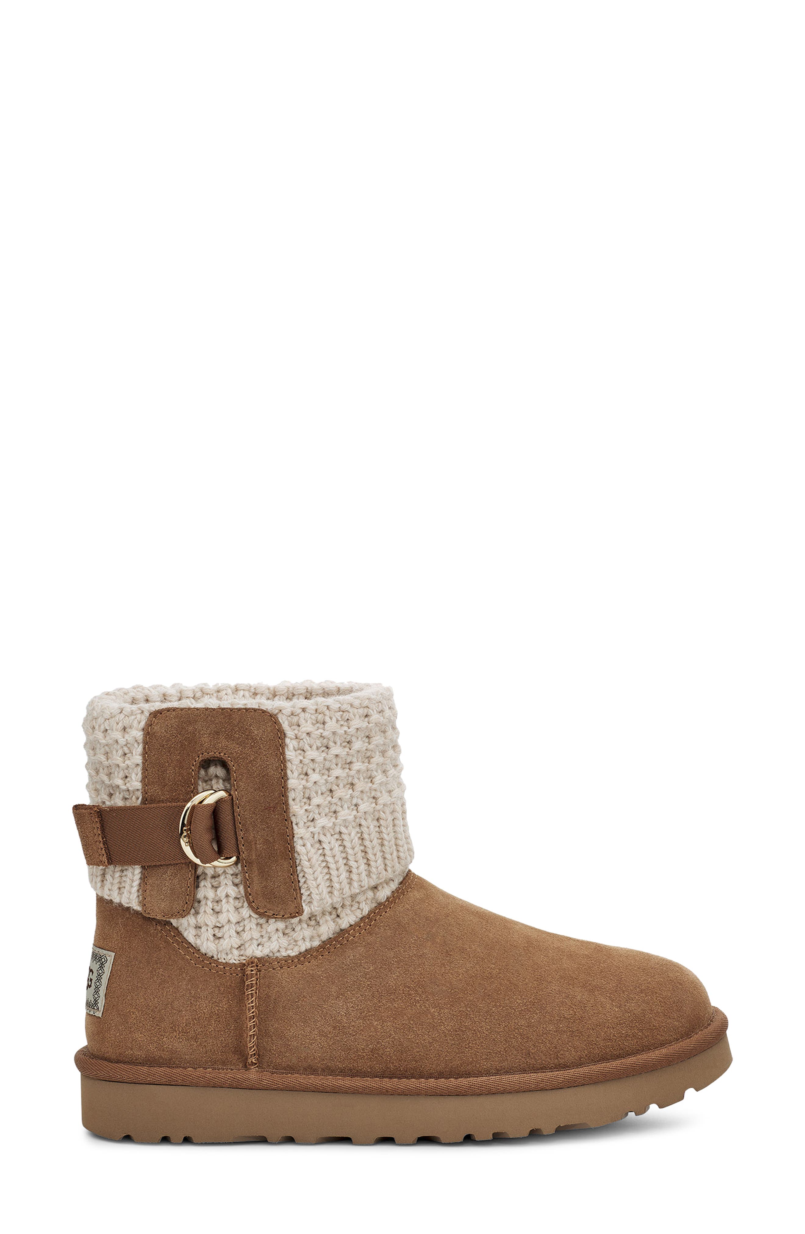 UGG<sup>®</sup> Mini Classic Solene Boot, Alternate, color, Chestnut/ Oatmeal Suede
