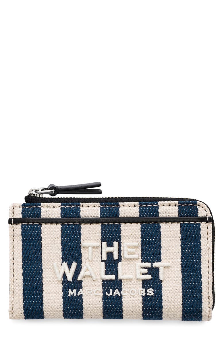 The Top Zip Multi Stripe Wallet, Main, color, BLUE SEA MULTI