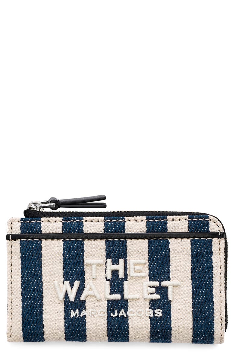 Marc Jacobs The Top Zip Multi Stripe Wallet, Main, color, Blue Sea Multi