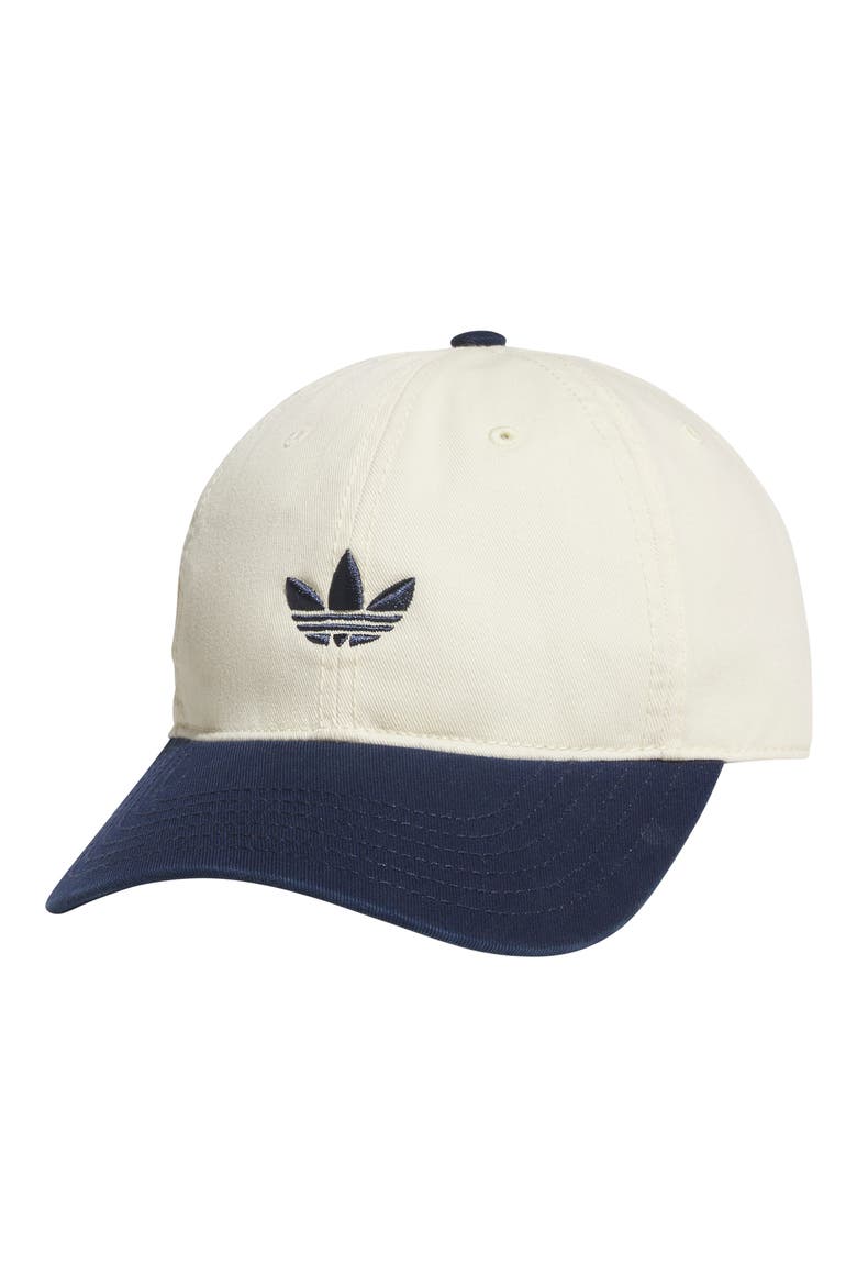 Relaxed Trefoil Adjustable Baseball Cap, Main, color, WARM VANILLA YELLOW/ INDIGO