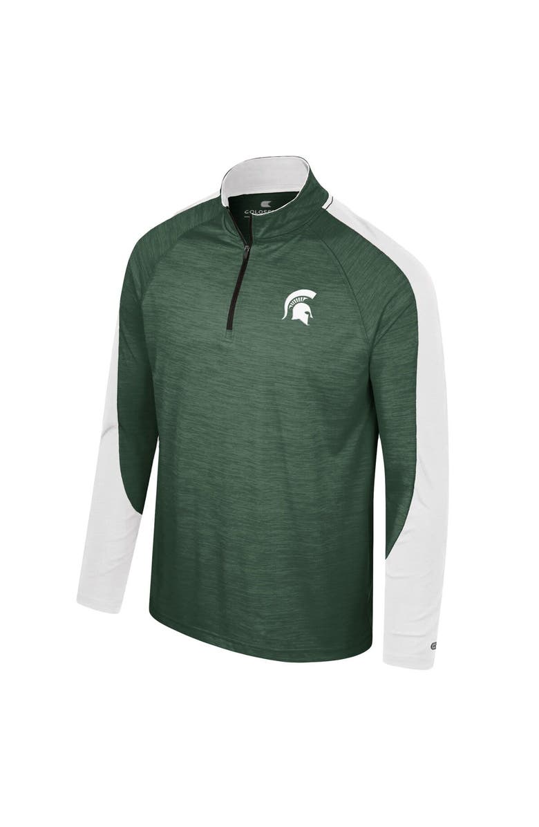 COLOSSEUM Men's Colosseum Green Michigan State Spartans Langmore Raglan Quarter-Zip Top, Alternate, color, Green