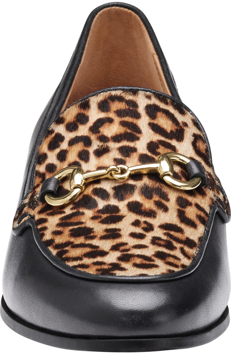 Johnston & Murphy Ali Genuine Calf Hair Bit Loafer, Alternate, color, Black Leopard