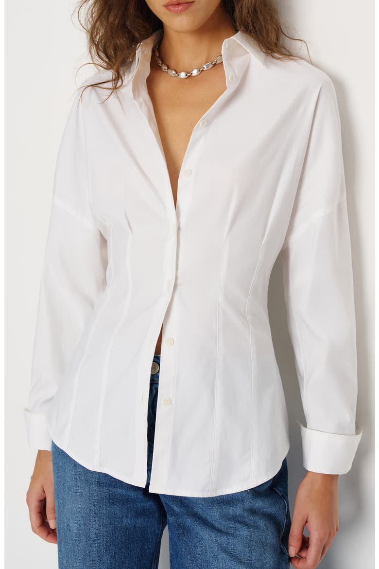 Vanta Stretch Poplin Button-Up Shirt, Main, color, BRIGHT WHITE