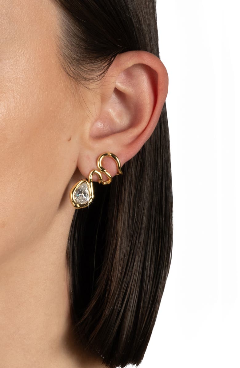 Alexis Bittar Asterales Vine Linear Drop Earrings, Alternate, color, Gold Stones