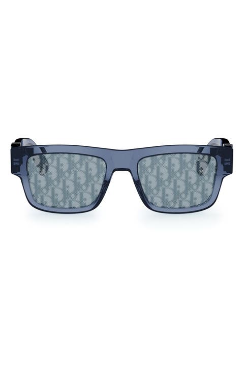Oblique S3I 52mm Mirrored Rectangular Sunglasses
