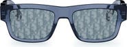 DIOR 'DiorOblique S3I 52mm Mirrored Rectangular Sunglasses