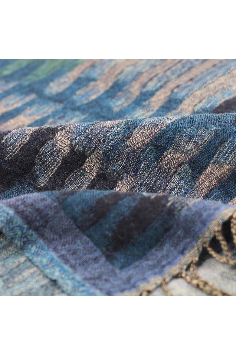 Yarn Dyed Ikat Wool Throw - Blue Multi, Alternate, color, BLUE MULTI
