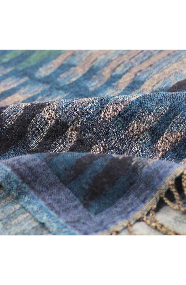 MELANGE HOME Yarn Dyed Ikat Wool Throw - Blue Multi, Alternate, color,