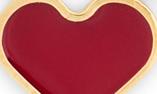 Meshmerise Cz Enamel Heart Chain Bracelet In Yellow/red