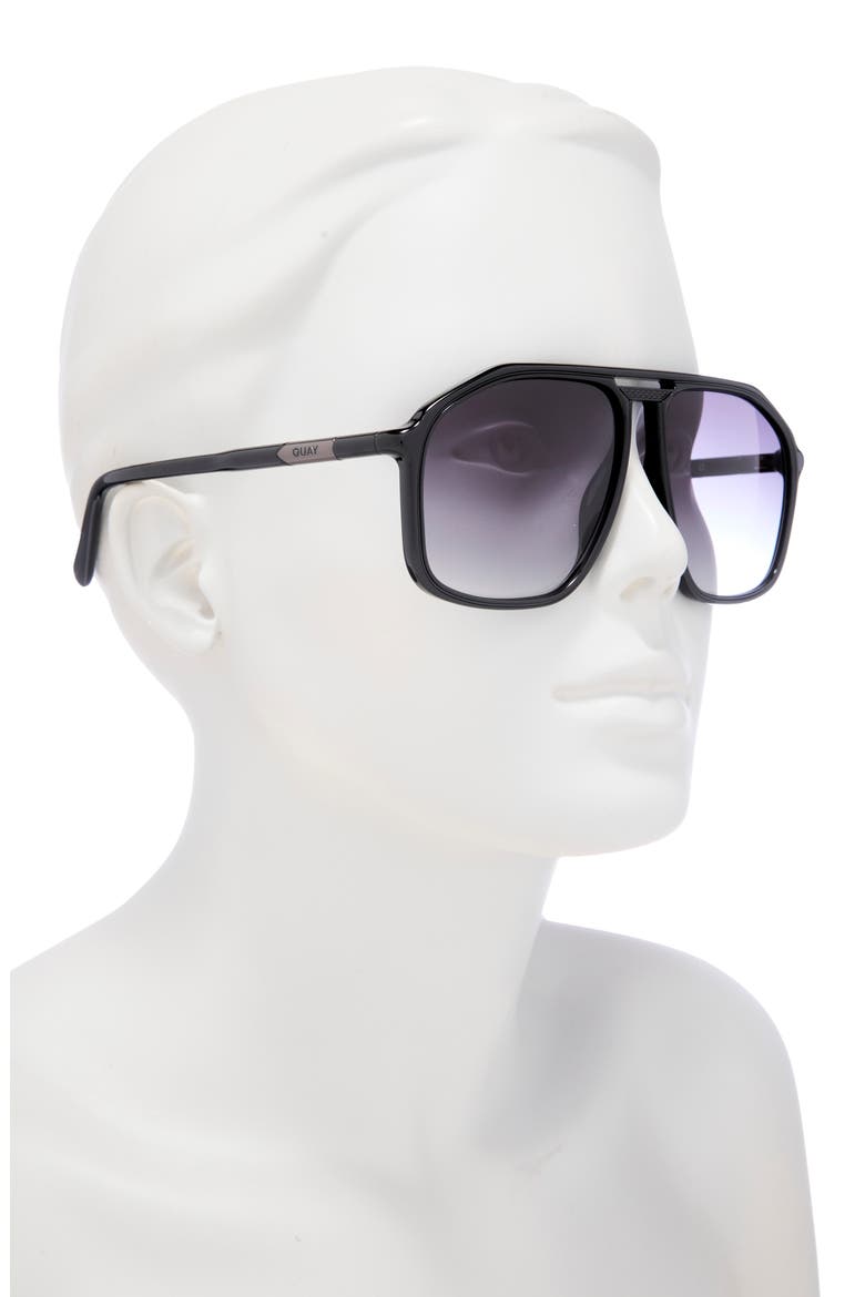 Studio Sesh 60mm Gradient Aviator Sunglasses, Alternate, color, BLACK/ SMOKE