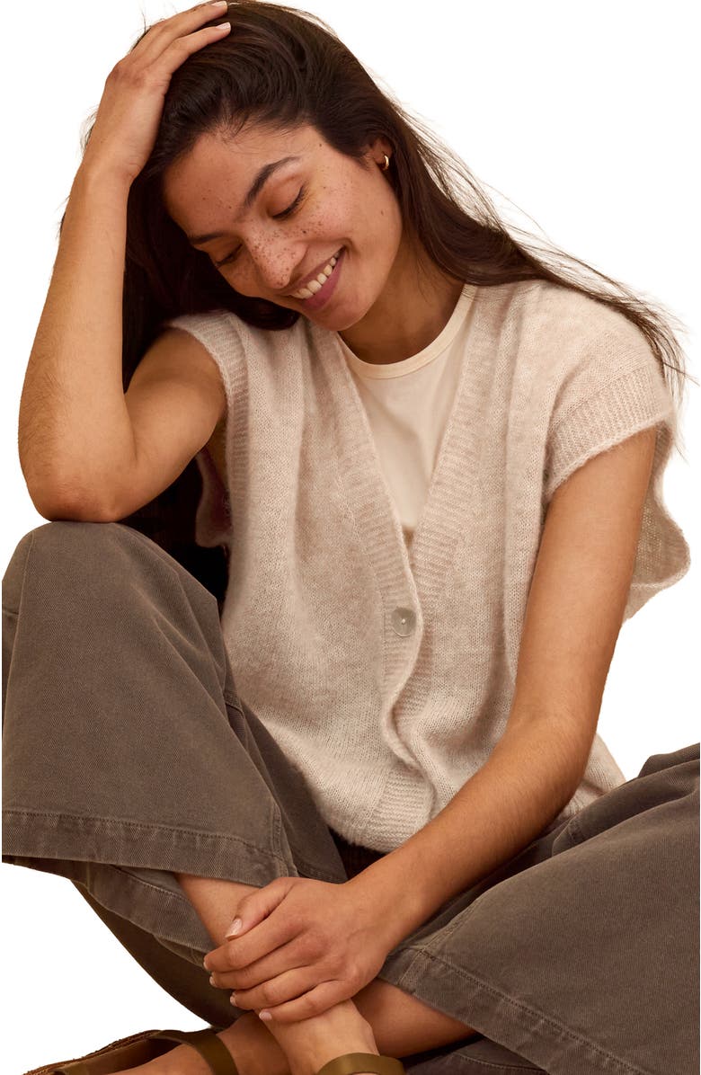 Celtic & Co. Grown On Button Up Sleeve Cardigan, Alternate, color, Oatmeal