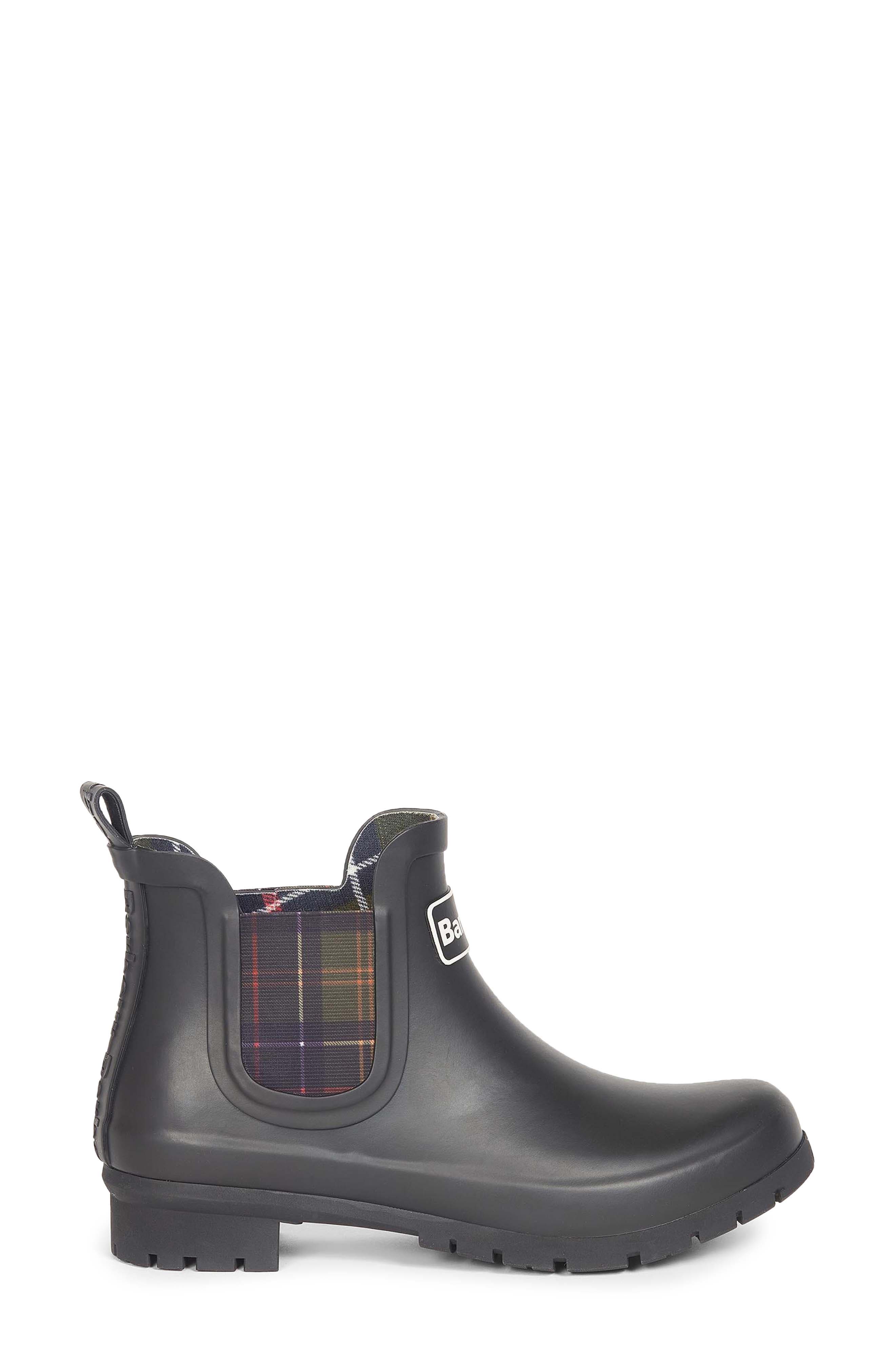 Barbour Kingham Waterproof Chelsea Rain Boot, Alternate, color, Black