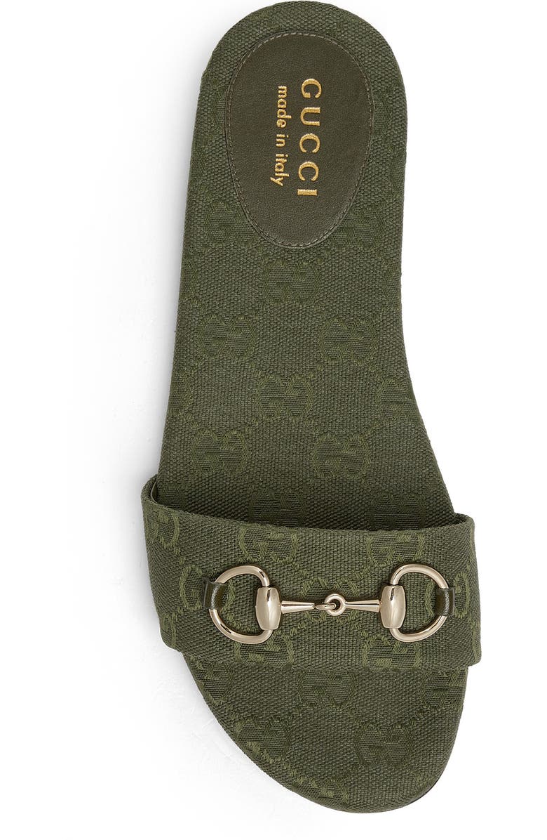 Gucci Siaga Horsebit Slide Sandal, Alternate, color, Dark Green