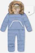 Deux par Deux Boy Snug Fleece Neckwarmer One Piece Snowsuit