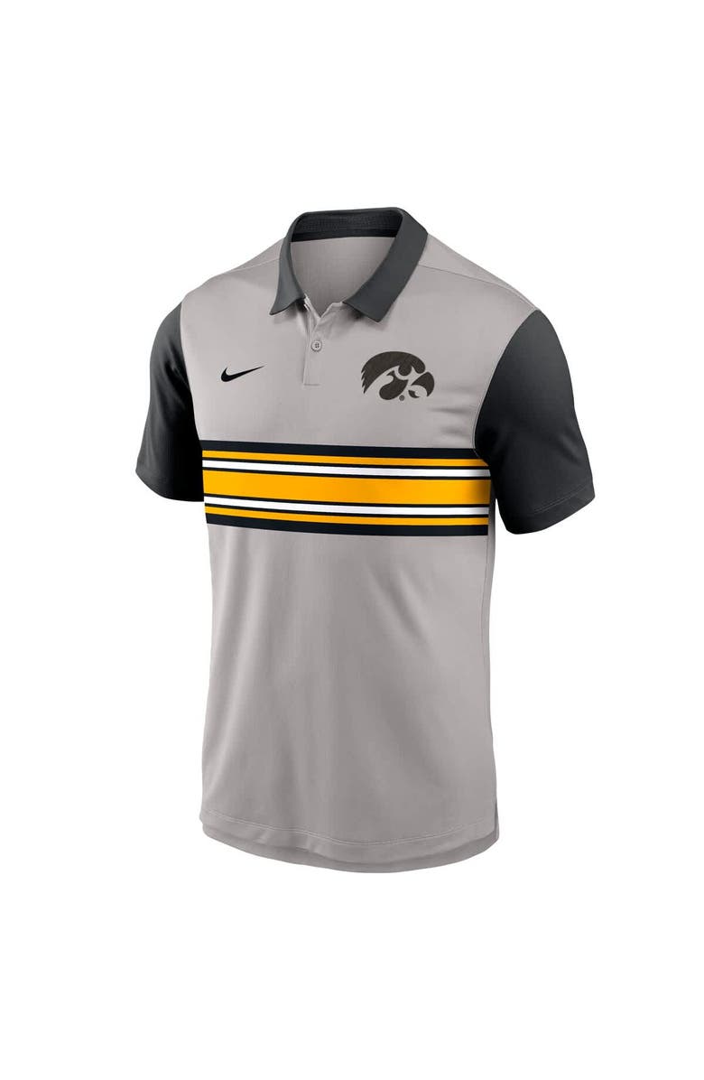 Nike Men's Nike Gray/Black Iowa Hawkeyes Vapor Performance Polo, Alternate, color, Gray