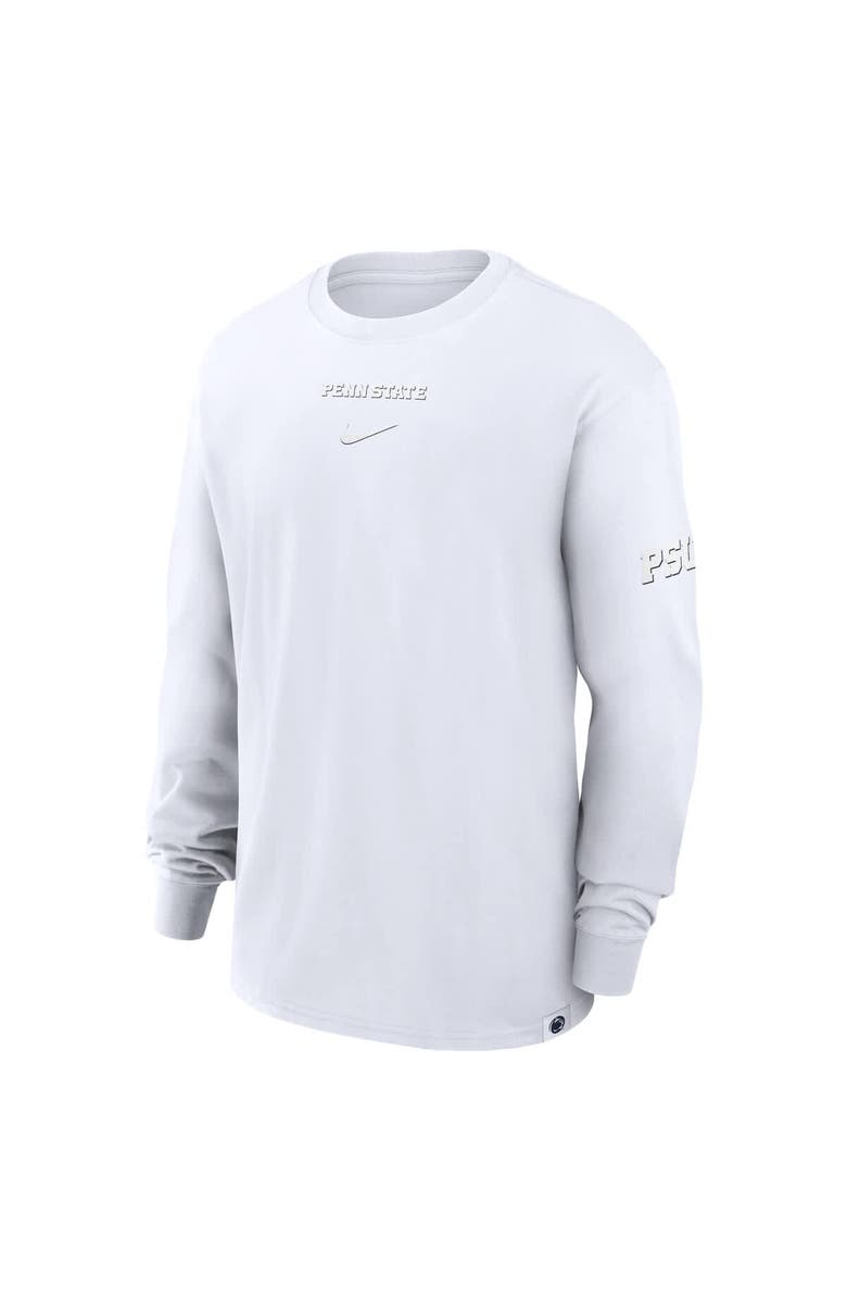 Nike Men's Nike White Penn State Nittany Lions 2-Hit Statement Max90 Long Sleeve T-Shirt, Alternate, color,