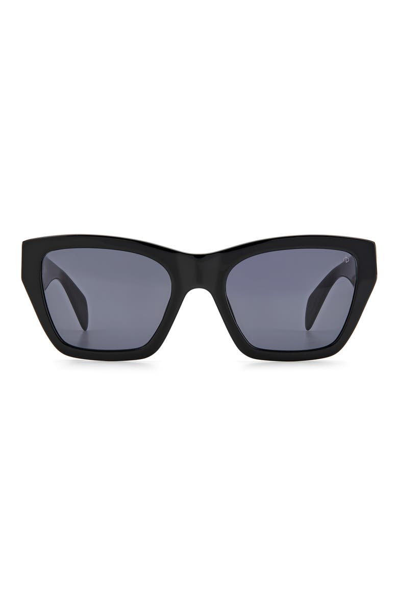 54mm Gradient Rectangle Sunglasses, Main, color, BLACK/ GREY