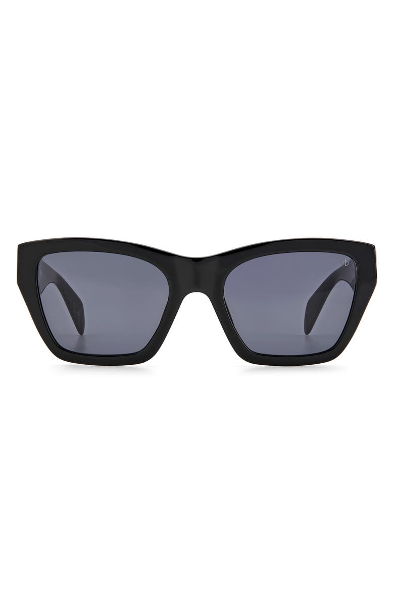 rag & bone 54mm Gradient Rectangle Sunglasses, Main, color, Black/ Grey