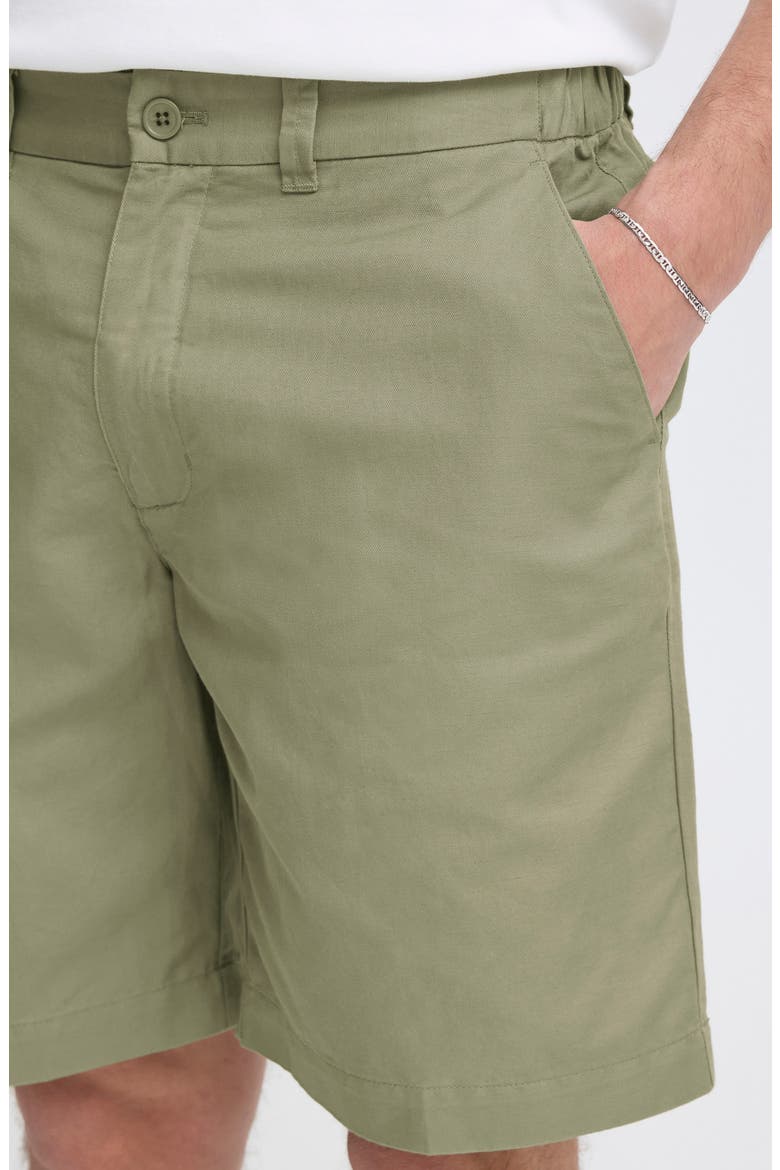 Flat Front Cotton & Linen Chino Shorts, Alternate, color, MERMAID