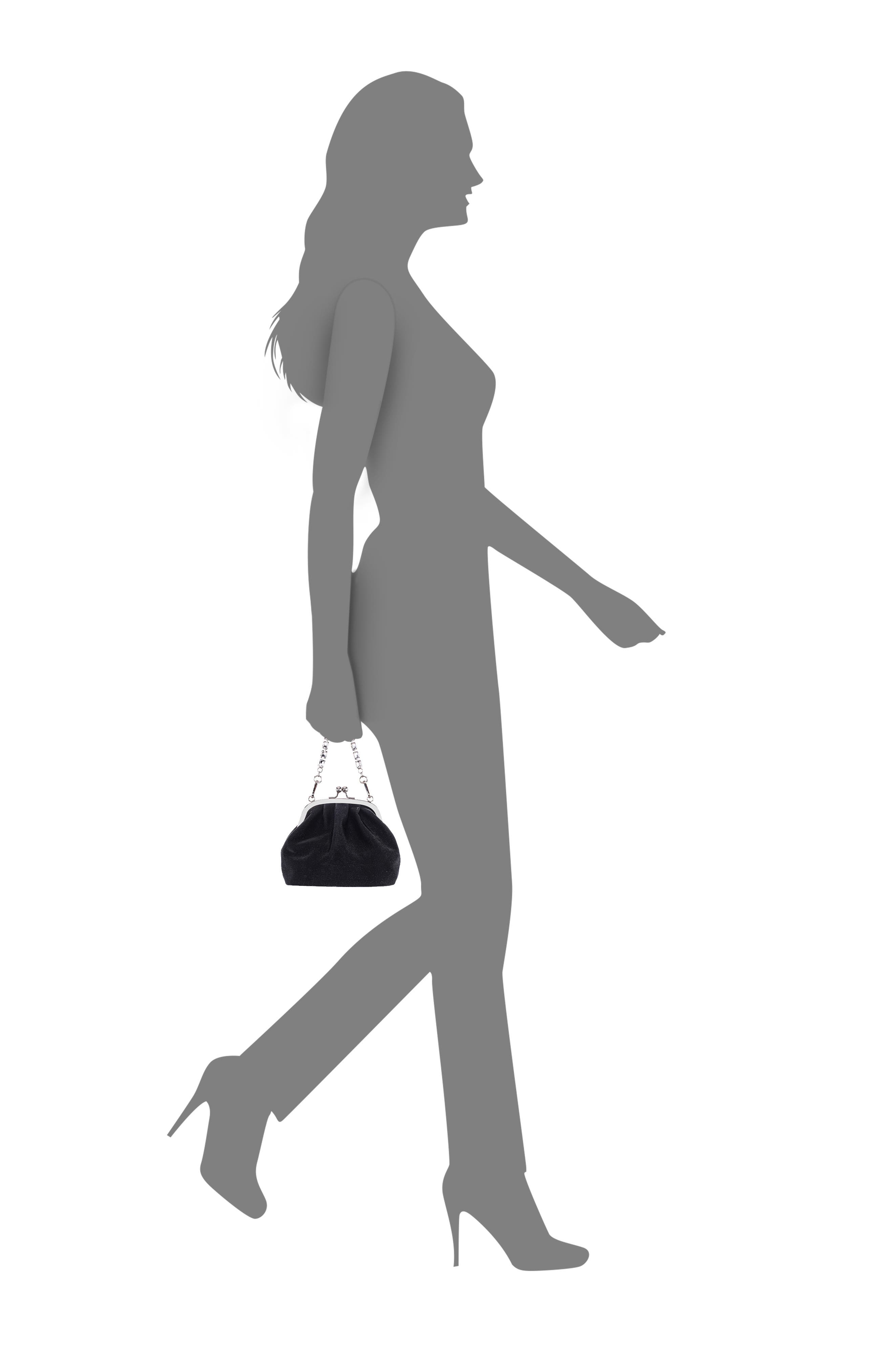 Nina Elsbeth Crystal Clutch, Alternate, color, Black