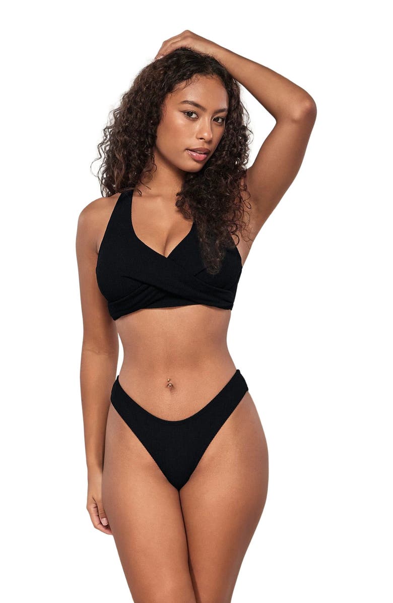 Pacifica by Sunsets Mirabella Bikini Swimsuit Top - F Cup, Main, color, Black Pacifica