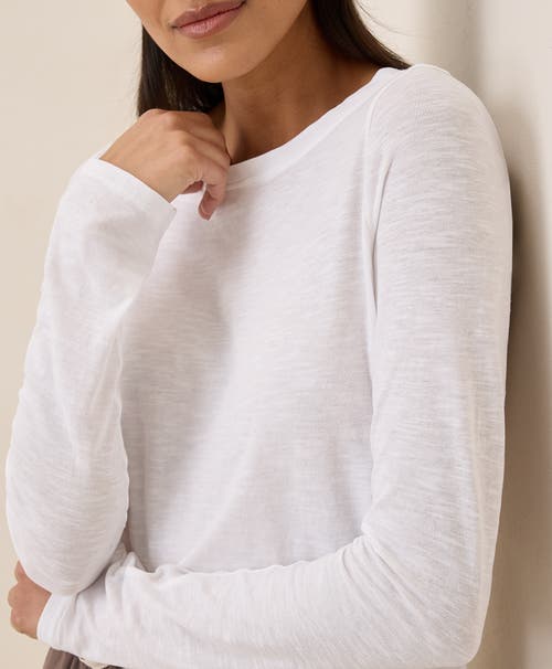 Pact Organic Cotton Featherweight Slub Long Sleeve Tee In White