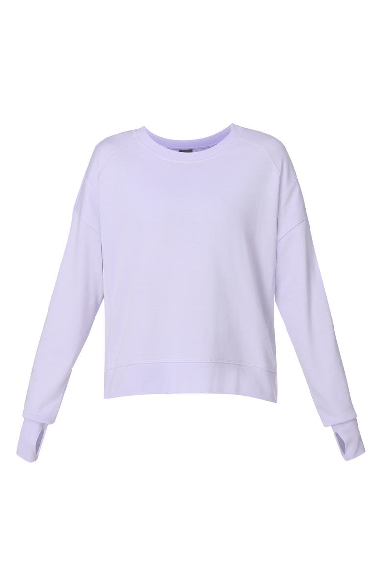 Sweaty Betty After Class Cotton Blend Crop Sweatshirt, Alternate, color, Heather Purple
