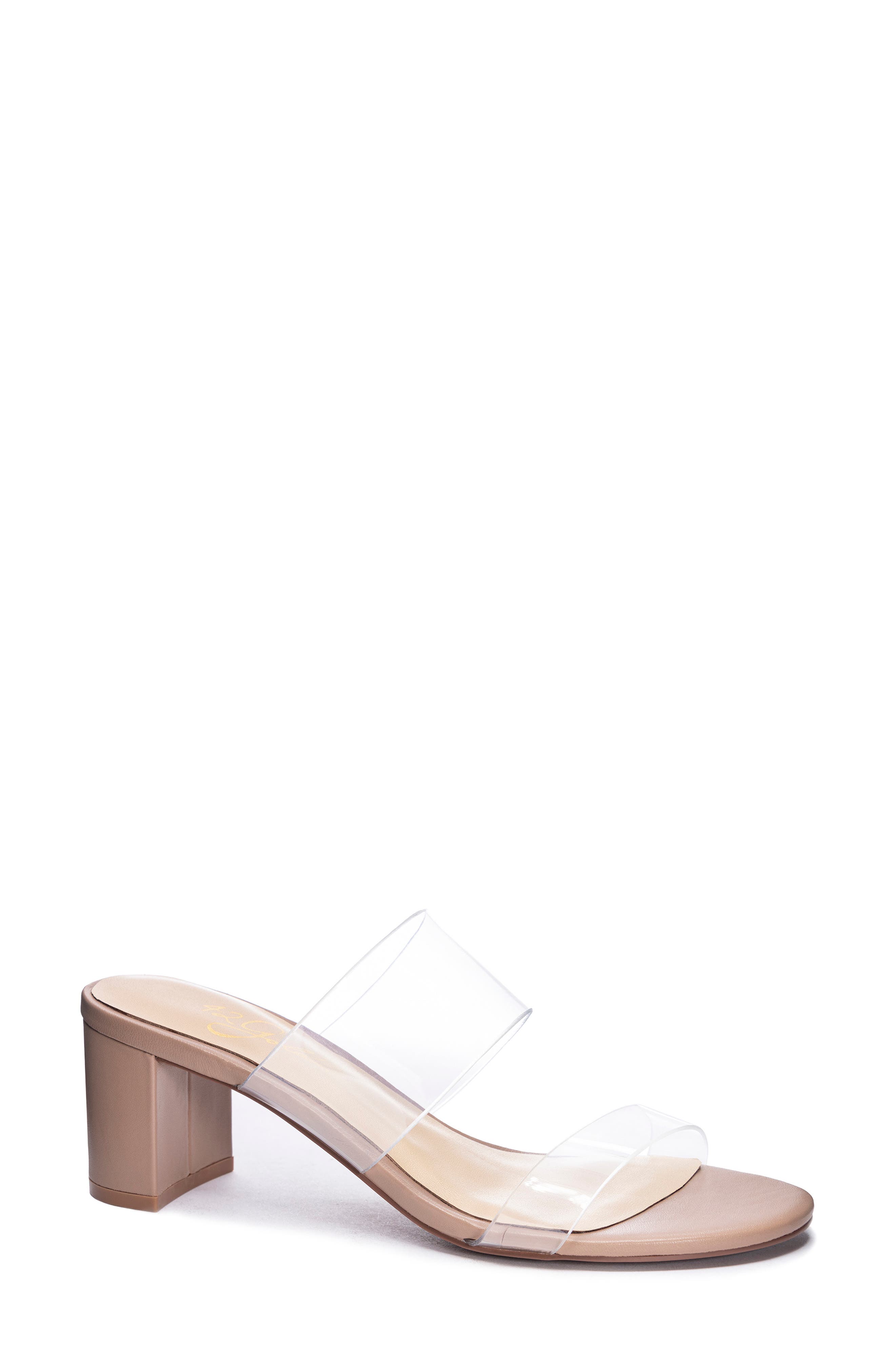 42 Gold Liya Slide Sandal, Main, color, Clear