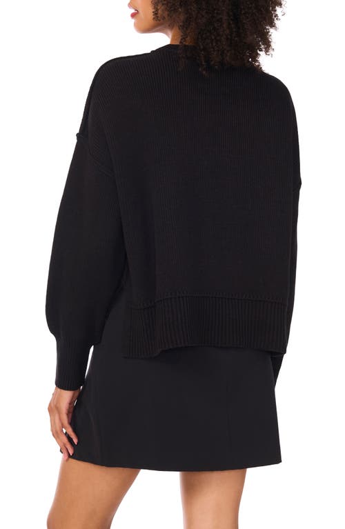 1.state Relaxed Crewneck Sweater In Black