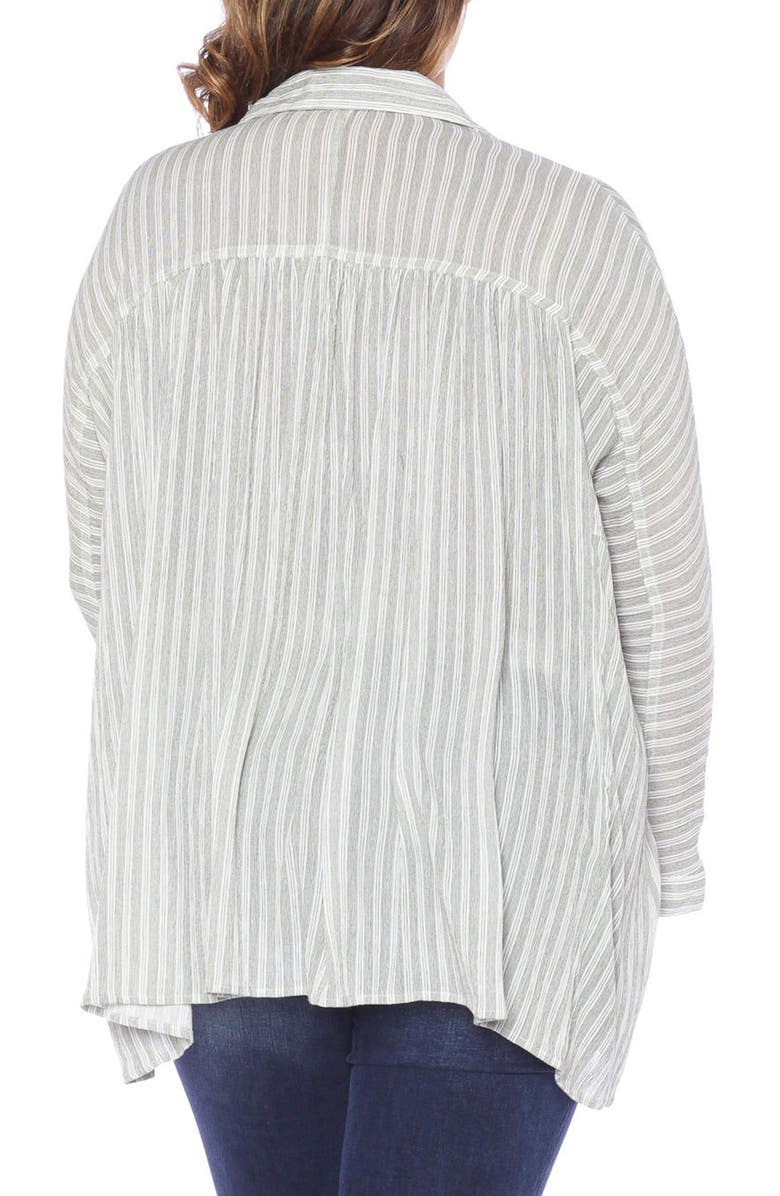 SLINK Jeans Stripe Babydoll High/Low Top, Alternate, color, Olive