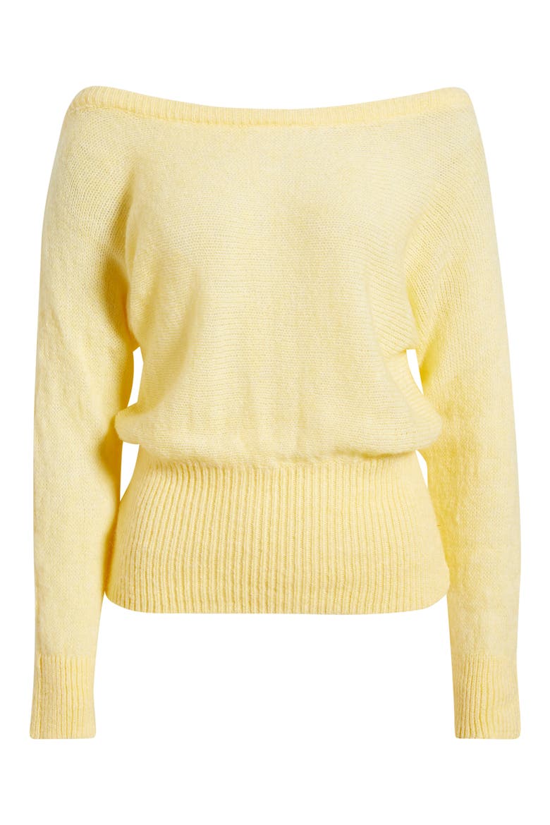 Off the Shoulder Knit Sweater, Alternate, color, YELLOW