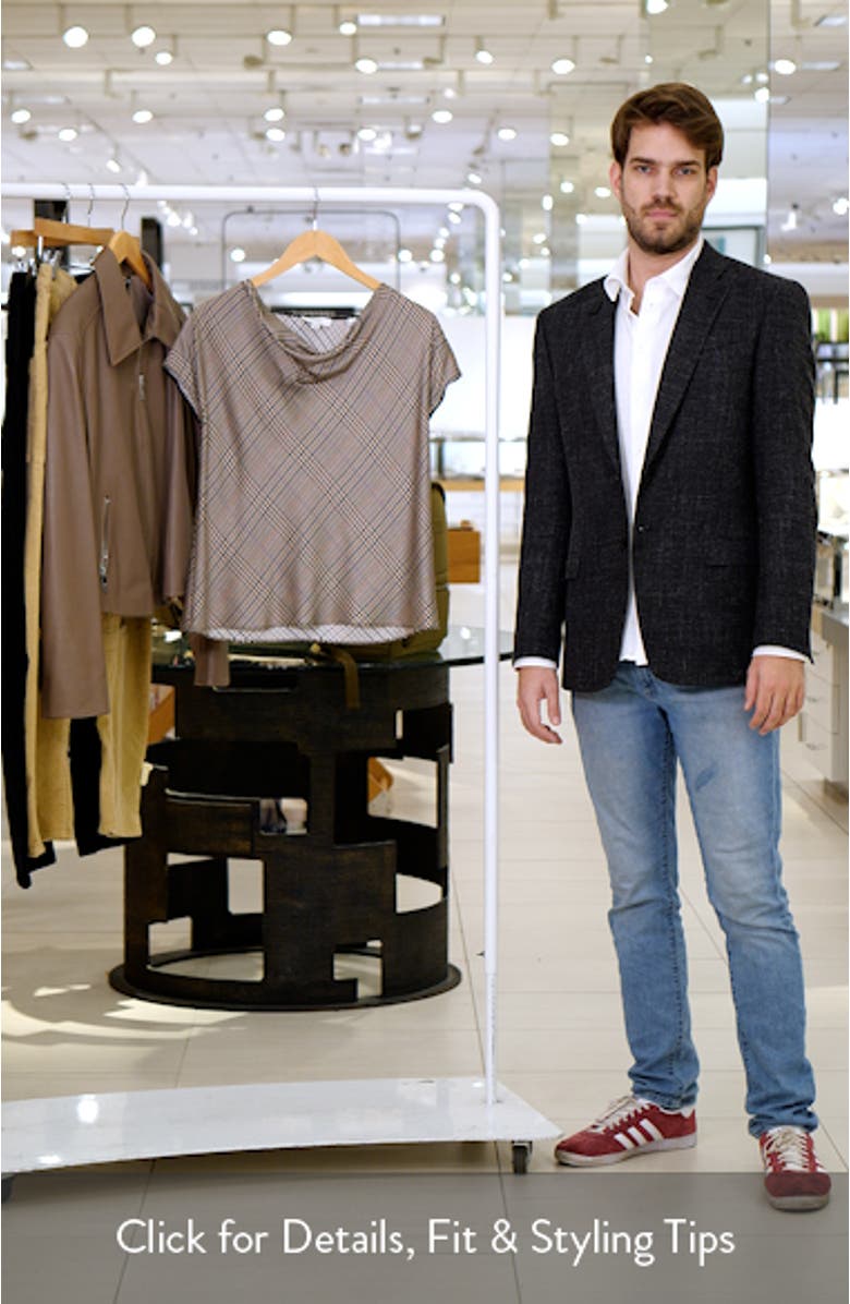 Pressed Plaid Cowl Neck Silk Top, sales video thumbnail