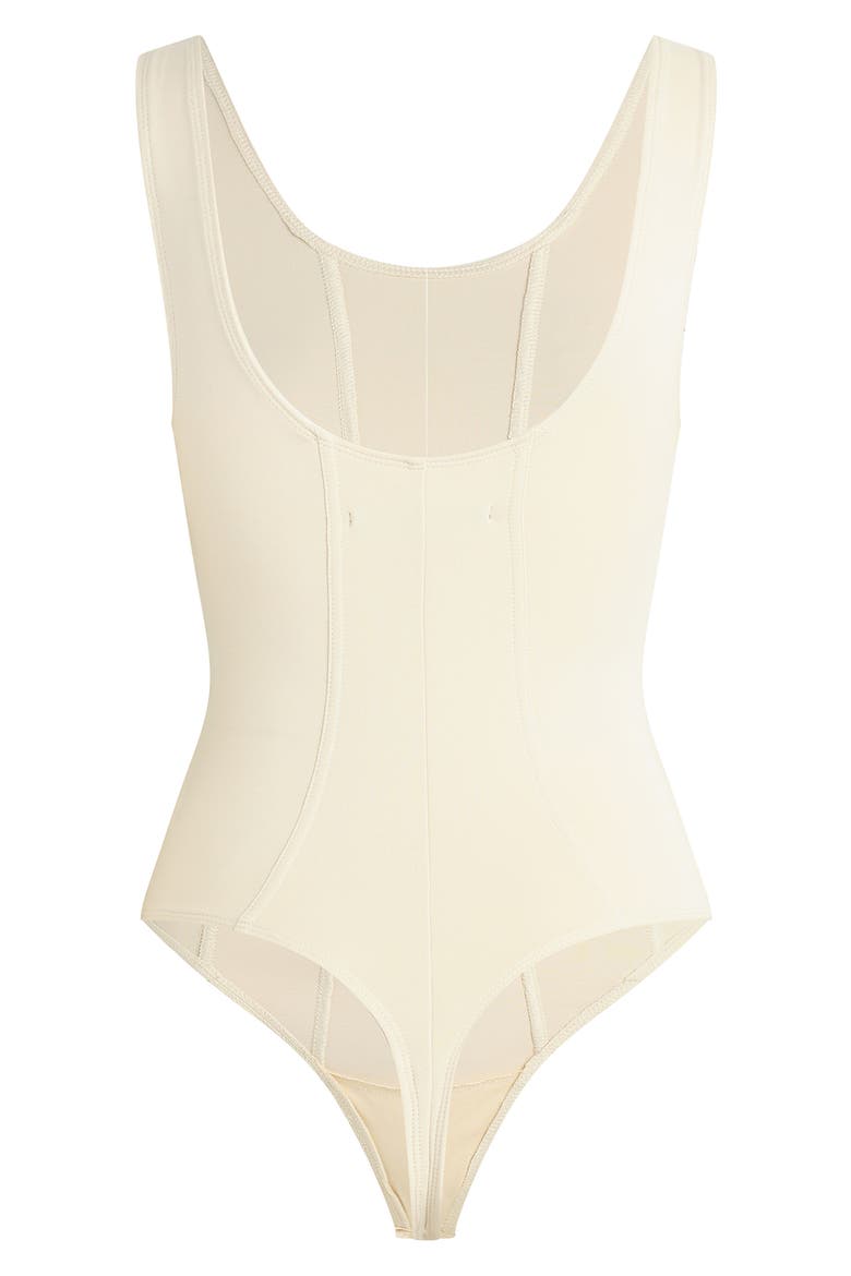 Scoop Neck Bodysuit, Alternate, color, CREME