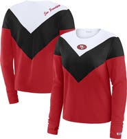 WEAR by Erin Andrews Women's WEAR by Erin Andrews Scarlet/Black San Francisco 49ers Plus Size Chevron Tri-Blend Long Sleeve T-Shirt