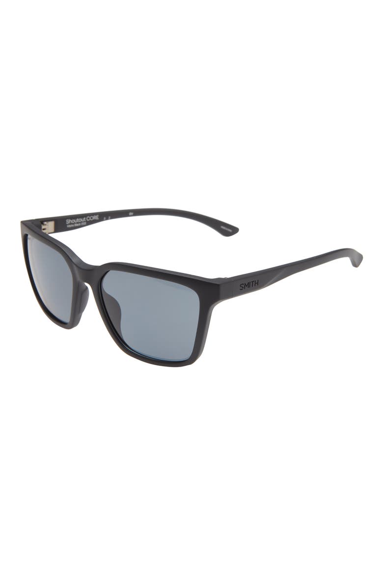 Shoutout Core 57mm Polarized Sunglasses, Alternate, color, MATTE BLACK / POLARIZED GRAY