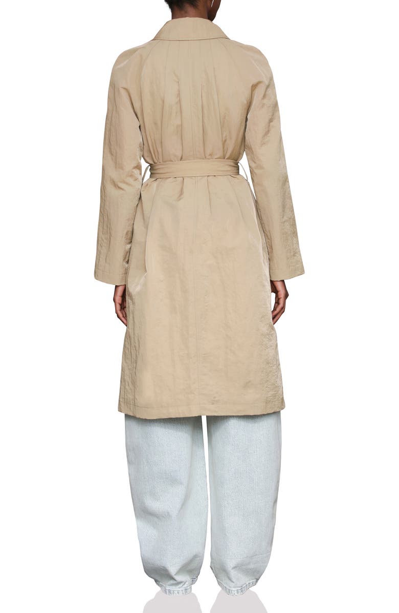 Avec Les Filles Nylon Pleated Rain Trench Coat, Alternate, color, Fawn