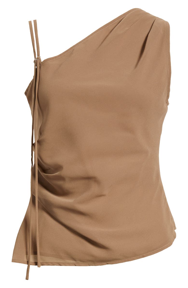 Princess Polly Smash Hit Asymmetric Tank, Main, color, Brown