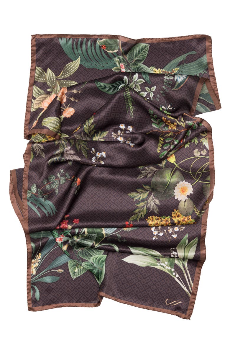 Elizabetta Sara - Long Satin Silk Scarf for Women, Alternate, color, Chocolate