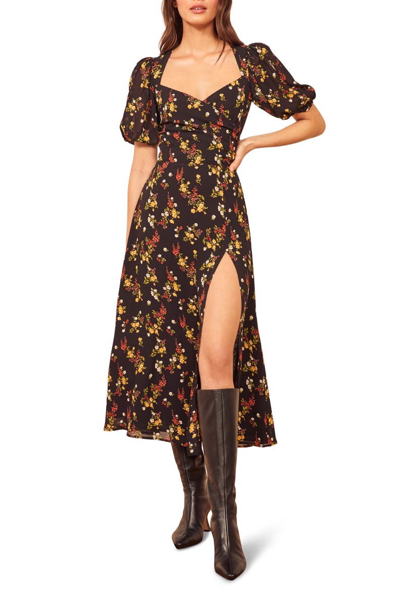Wildflower Open Back Side Slit Dress, Main, color, VIONETTE