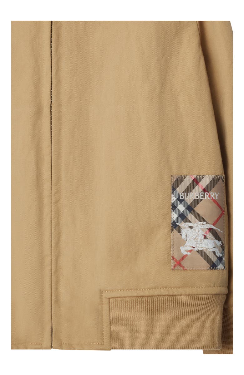 Burberry Check Label Nylon Cotton Zip Hoodie, Alternate, color, 