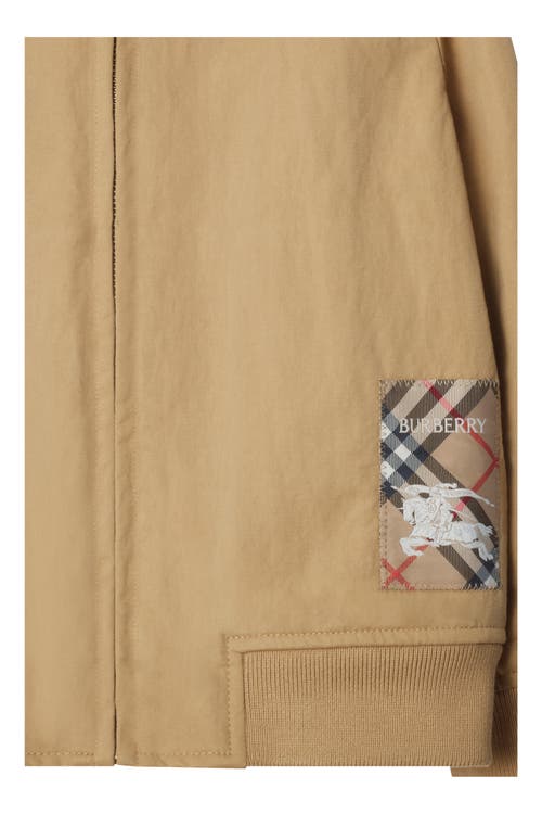 BURBERRY BURBERRY CHECK LABEL NYLON COTTON ZIP HOODIE