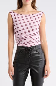 AFRM Mona Ruched Mesh Bodysuit